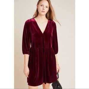 Anthropologie Amadi Greta Velvet Tunic Dress Small